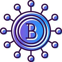 Cryptocurrency Gradient Filled Icon vector