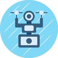 Camera Drone Flat Blue Circle Icon vector