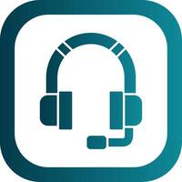 Headphone Glyph Gradient Round Corner Icon vector