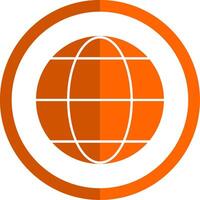 World Glyph Orange Circle Icon vector