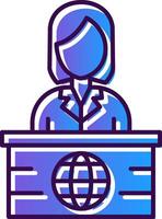 News Anchor Gradient Filled Icon vector