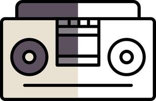 Tape Recorder Filled Half Cut Icon vector