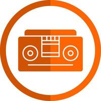 Tape Recorder Glyph Orange Circle Icon vector