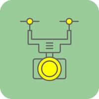 Camera Drone Filled Yellow Icon vector