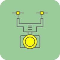 Camera Drone Filled Yellow Icon vector