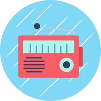 Radio Flat Blue Circle Icon vector