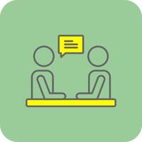 Interview Filled Yellow Icon vector