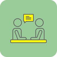 Interview Filled Yellow Icon vector