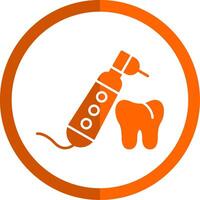 Dental Drill Glyph Orange Circle Icon vector