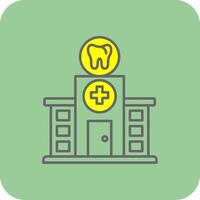 dental clínica lleno amarillo icono vector