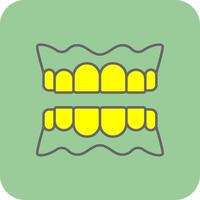 Denture Filled Yellow Icon vector
