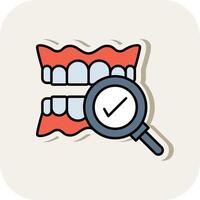 Dental Checkup Line Filled White Shadow Icon vector