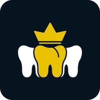 dental corona glifo dos color icono vector