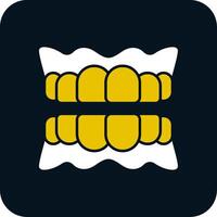 Denture Glyph Two Color Icon vector