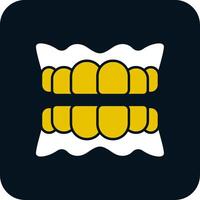 Denture Glyph Two Color Icon vector