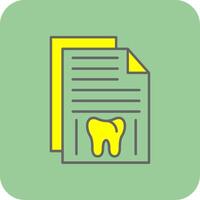 Dental Record Filled Yellow Icon vector