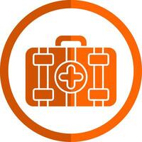 primero ayuda equipo glifo naranja circulo icono vector