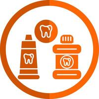 Dental Care Glyph Orange Circle Icon vector