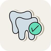 Dental Checkup Line Filled White Shadow Icon vector