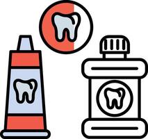 dental cuidado lleno medio cortar icono vector
