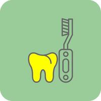 eléctrico cepillo de dientes lleno amarillo icono vector