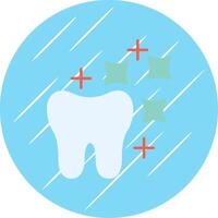 diente blanqueo plano azul circulo icono vector