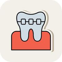 Braces Line Filled White Shadow Icon vector