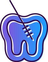 Root Canal Gradient Filled Icon vector