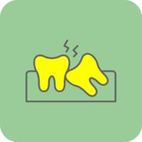 Wisdom Tooth Filled Yellow Icon vector