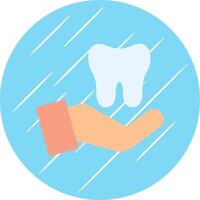 Dental Care Flat Blue Circle Icon vector