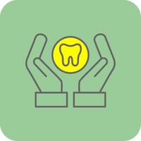 dental cuidado lleno amarillo icono vector