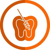 Root Canal Glyph Orange Circle Icon vector