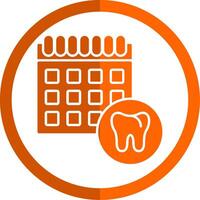 Dental Schedule Glyph Orange Circle Icon vector