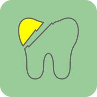 Broken Tooth Filled Yellow Icon vector