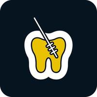 Root Canal Glyph Two Color Icon vector