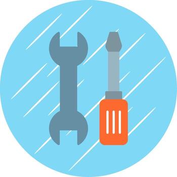 Tools Flat Blue Circle Icon vector