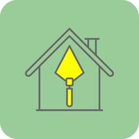 casa construcción lleno amarillo icono vector