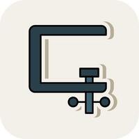 Clamp Line Filled White Shadow Icon vector