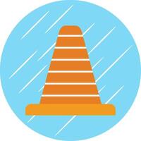 Traffic Cone Flat Blue Circle Icon vector