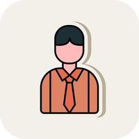 Employee Line Filled White Shadow Icon vector