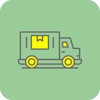 Delivery Truck Filled Yellow Icon vector