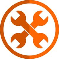 Wrench Glyph Orange Circle Icon vector