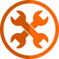 Wrench Glyph Orange Circle Icon vector