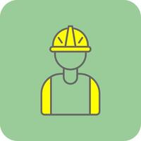 Worker Filled Yellow Icon vector