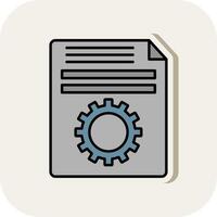 Setting Line Filled White Shadow Icon vector