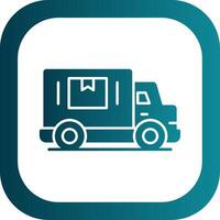 Delivery Truck Glyph Gradient Round Corner Icon vector