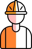 Worker Filled Half Cut Icon vector