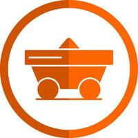 Trolley Glyph Orange Circle Icon vector