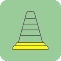 Traffic Cone Filled Yellow Icon vector