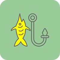 Fishhook Filled Yellow Icon vector